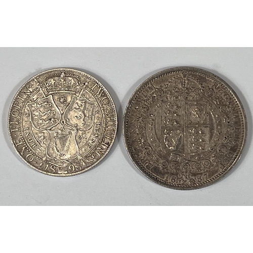 162 - A QV half-crown 1887 and florin 1898