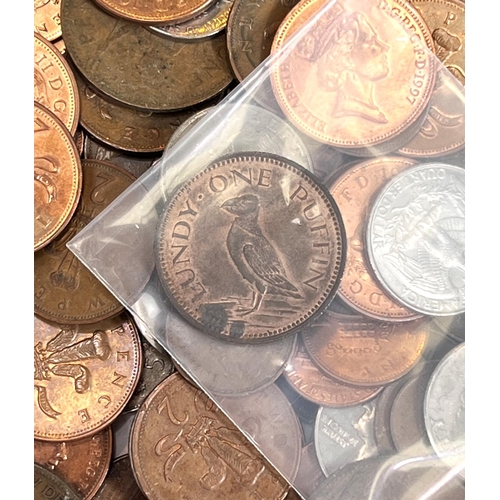 192 - A quantity of GB and American coins including a 1929 Lundy puffin