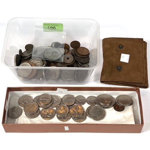 196 - A selection of 1920's Italian coins; a quantity of GB and other coins