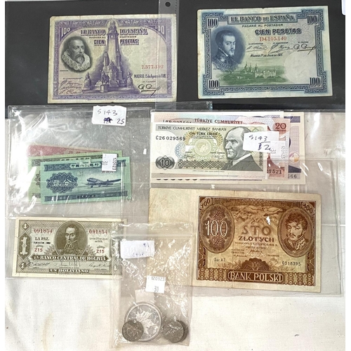 30 - BANKNOTES: BOLIVIA 1 peso 1928 missing overprint and 5 others; CHINA: 6 uniface bank notes; TURKEY: ... 