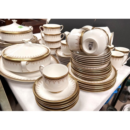 476 - A Spode Athena tea, coffee and dinner service, 6 setting gilt and white detail, tureens etc approx. ... 