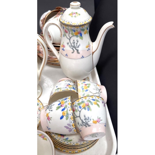 488 - A Royal Doulton Art Deco part coffee set, 13 pieces; similar coffee ware; a japan pattern part tea s... 