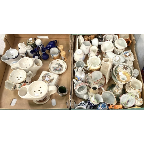 48A - A large collection of decorative china including large Whimsies, crested ware etc approx. 60 pieces