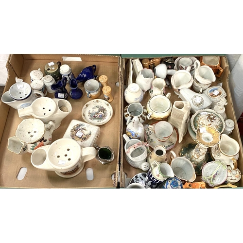 48A - A large collection of decorative china including large Whimsies, crested ware etc approx. 60 pieces