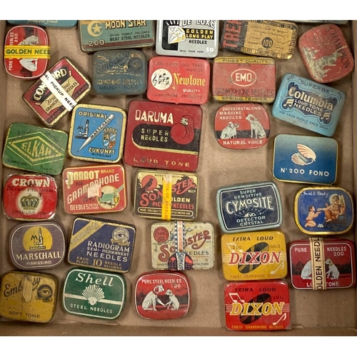 5 - GRAMOPHONE NEEDLE TINS: approx. 54 vintage needle tins, various makers, many with needles