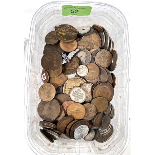 52 - A quantity of GB and world coins; etc.