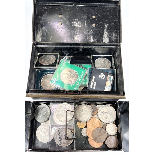 53 - GB:  a selection of crowns and a few foreign coins