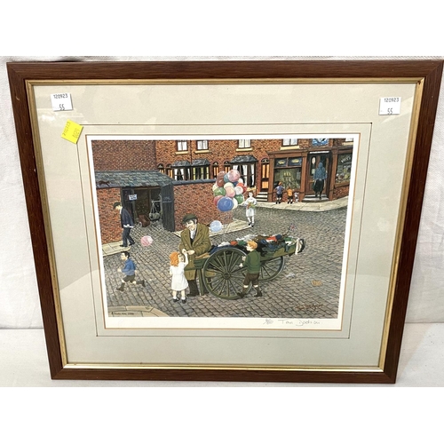 55 - Tom Dodson, 'Balloon Seller' & 'Barrel Organ Man'; 2 artist signed limited edition prints, 22 x ... 