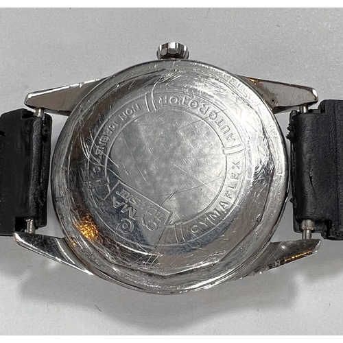 609B - A mid 20th century CYMA Navy Star gents wristwatch in stainless steel case, date aperture, silver ba... 