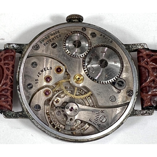 609C - An early/mid 20th century CYMA gents wristwatch with mechanical movement (no back), seconds dial