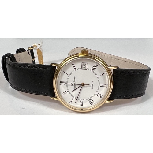 616 - I.W.C. (International Watch Co.)SCHAFFHAUSEN: a c.1975 quartz watch with white dial, black hands and... 