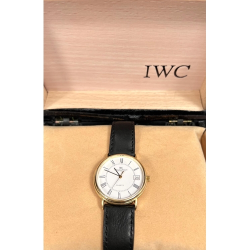 616 - I.W.C. (International Watch Co.)SCHAFFHAUSEN: a c.1975 quartz watch with white dial, black hands and... 