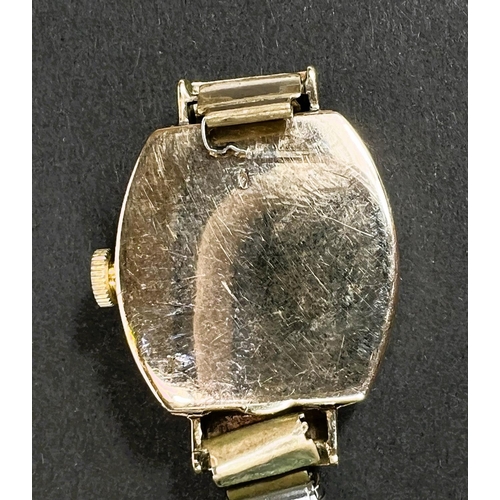 635 - An early 20th century lady's Rolex wristwatch, 9 carat hallmarked gold rounded rectangular body, qua... 