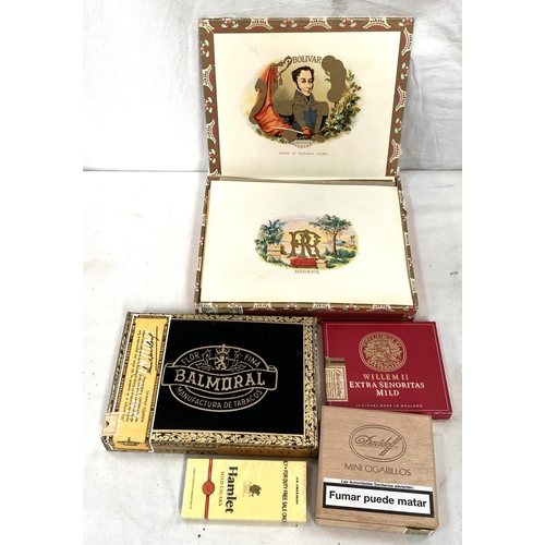 65 - Various packs/part packs of cigars/cigarillos; a box of Bolivar Habana THIS ACCOUNT HAS BEEN REFUNDE... 