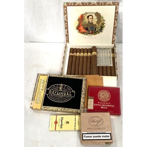 65 - Various packs/part packs of cigars/cigarillos; a box of Bolivar Habana THIS ACCOUNT HAS BEEN REFUNDE... 