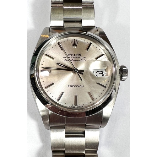 680 - ROLEX: Air-King. Date Oyster Perpetual precision gents wristwatch, stainless steel case and bracelet... 