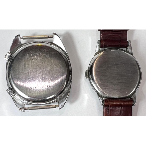 719 - A gent's vintage 'Andrew' stainless steel watch on brown leather strap; a gent's Belmont stainless s... 