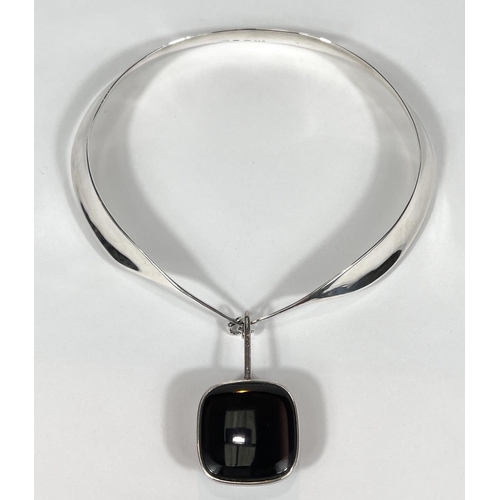 731 - Georg Jensen: designed by Vivianna Torun Buloe-Hube, a heavy silver torque style necklace stamped 92... 