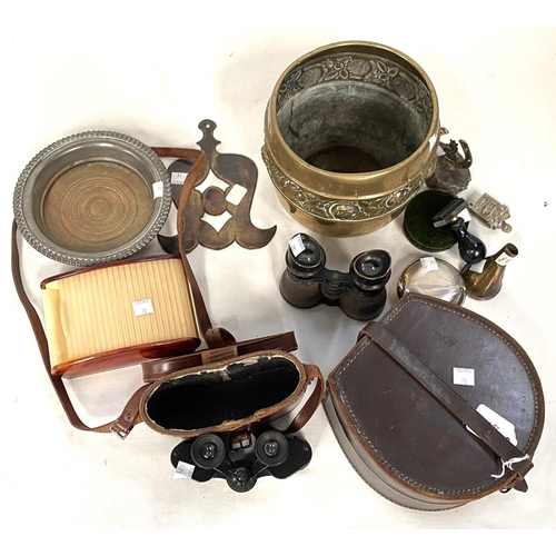 78 - Two pairs of vintage binoculars; metalware; collectors items; etc.