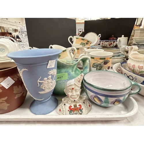 497 - A selection of tea ware, Wedgwood and other similar decorative items