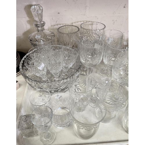 597 - A selection of cut drinking glasses and glassware