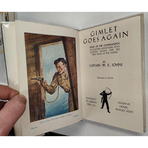 350 - CAPTAIN W.E. JOHNS: five first edition Gimlet novels 'Gimlet Goes Again' University of London Press ... 