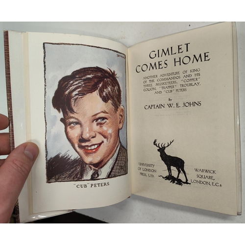 350 - CAPTAIN W.E. JOHNS: five first edition Gimlet novels 'Gimlet Goes Again' University of London Press ... 