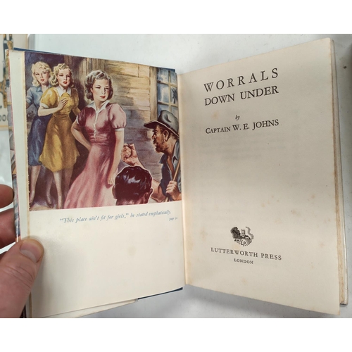 351 - CAPTAIN W.E. JOHNS: Three Worrals first edition novels published by Lutterworth Press, 'Worrals Goes... 