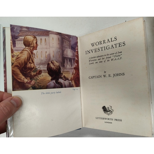 351 - CAPTAIN W.E. JOHNS: Three Worrals first edition novels published by Lutterworth Press, 'Worrals Goes... 