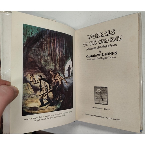 352 - CAPTAIN W.E. JOHNS: Four Worrals first edition novels published by Lutterworth Press, 'Worrals Flies... 