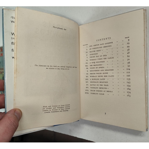 352 - CAPTAIN W.E. JOHNS: Four Worrals first edition novels published by Lutterworth Press, 'Worrals Flies... 