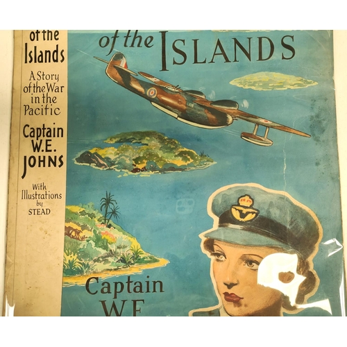 355 - An original book cover mock up 'Worrals of the Island' with watercolour artwork by Leslie Stead for ... 