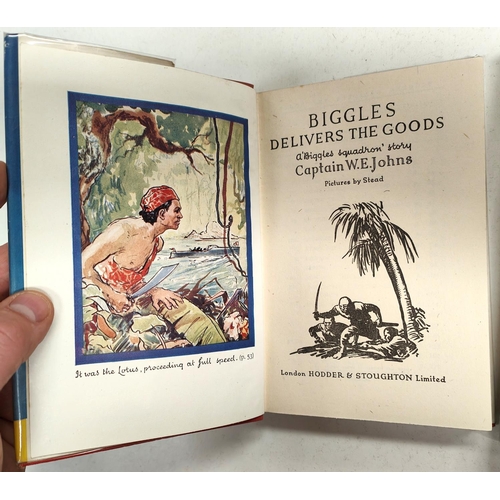 359 - CAPTAIN W.E. JOHNS: Five first edition Biggles novels published by Hodder & Stoughton, 'Biggles'... 