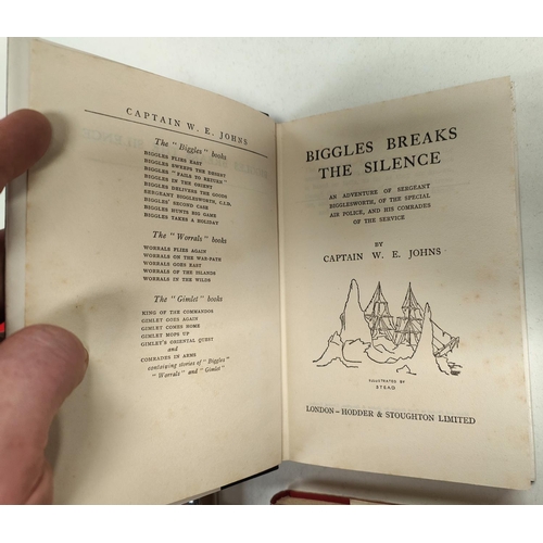 360 - CAPTAIN W.E. JOHNS: Five first edition Biggles novels published by Hodder & Stoughton, 'Biggles ... 