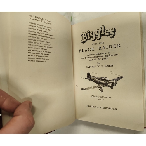 361 - CAPTAIN W.E. JOHNS: Four first edition Biggles novels published by Hodder & Stoughton, 'Biggles ... 