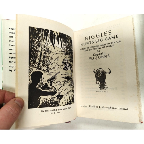 362 - CAPTAIN W.E. JOHNS: Four first edition Biggles novels published by Hodder & Stoughton, 'Biggles ... 