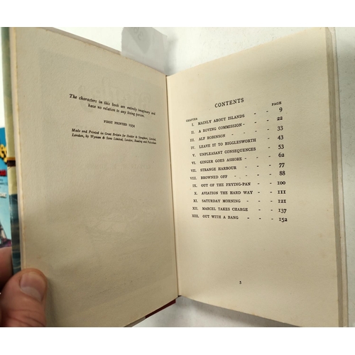 362 - CAPTAIN W.E. JOHNS: Four first edition Biggles novels published by Hodder & Stoughton, 'Biggles ... 