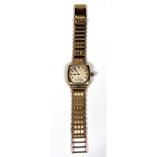 611 - ROLEX: An Art Deco gold Rolex Oyster Wristwatch in 9ct gold case with 9ct gold strap, Arabic numeral... 