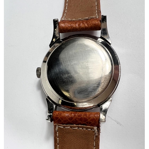 612 - A mid 20th century Longines Automatic gents wristwatch, steel cased, seconds dial, Arabic numerals, ... 