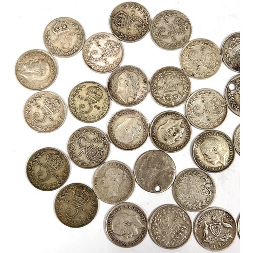 50 - GB QV  Maundy 1d & 2d 1874; other early silver coins; a selection of silver 3ds