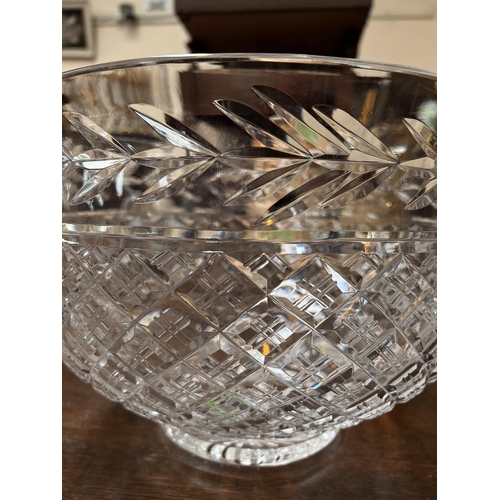 571 - A Waterford Crystal large punch bowl with diamond cut decoration, diameter 31cm