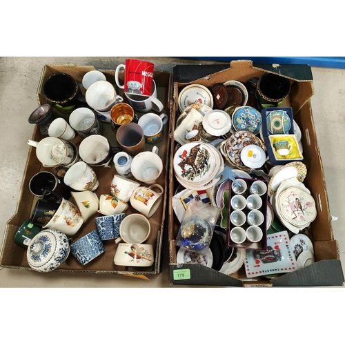 179 - A collection of Advertising cups etc and a selection of commemorative saucers etc