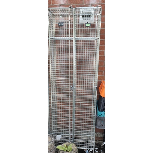 1067 - A Industrial double compartment steel cage locker