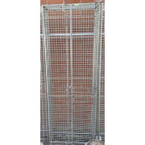 1068 - A Industrial double compartment steel cage locker