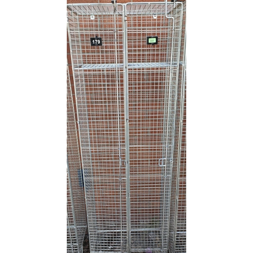 1069 - A Industrial double compartment steel cage locker