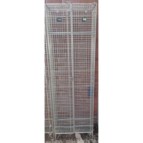 1070 - A Industrial double compartment steel cage locker