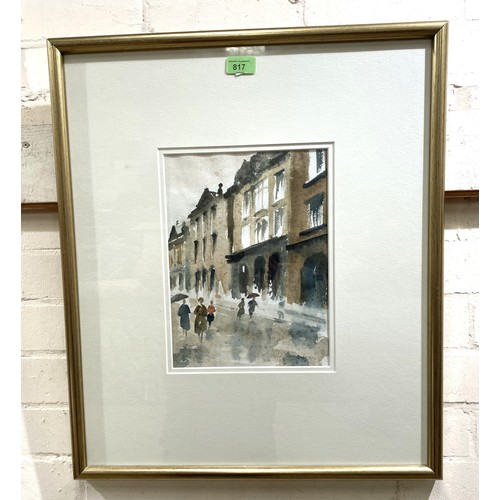 818 - Michael Aubrey:  A Very Rainy Day, watercolour, signed, 30 x 22cm, framed and glazed.