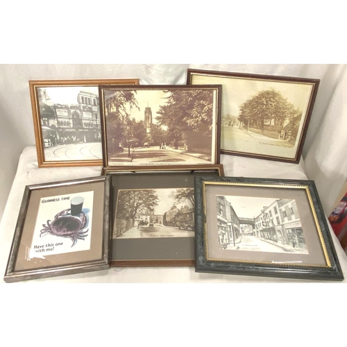 324 - A collection of various framed maps and 19th century and later prints etc