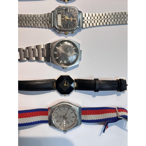 612B - A good collection of gents wristwatches, Omega, Tissot, Bulova etc