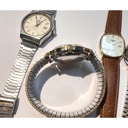 612B - A good collection of gents wristwatches, Omega, Tissot, Bulova etc